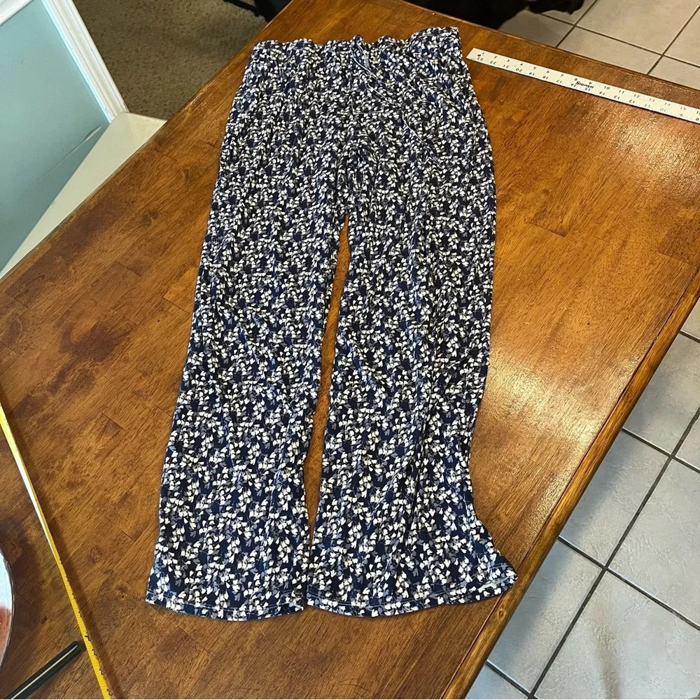 Navy pink gray floral soft pajama pants size XL